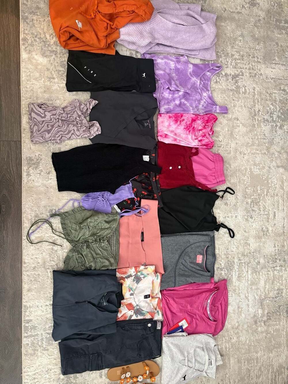 Lot of 22 assorted Lot of Women's Clothing and Sandals